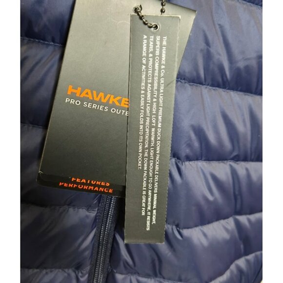 Hawke & Co Men's Navy XL Packable Down Jacket – Lightweight, Windproof, Water-Re - Picture 9 of 12